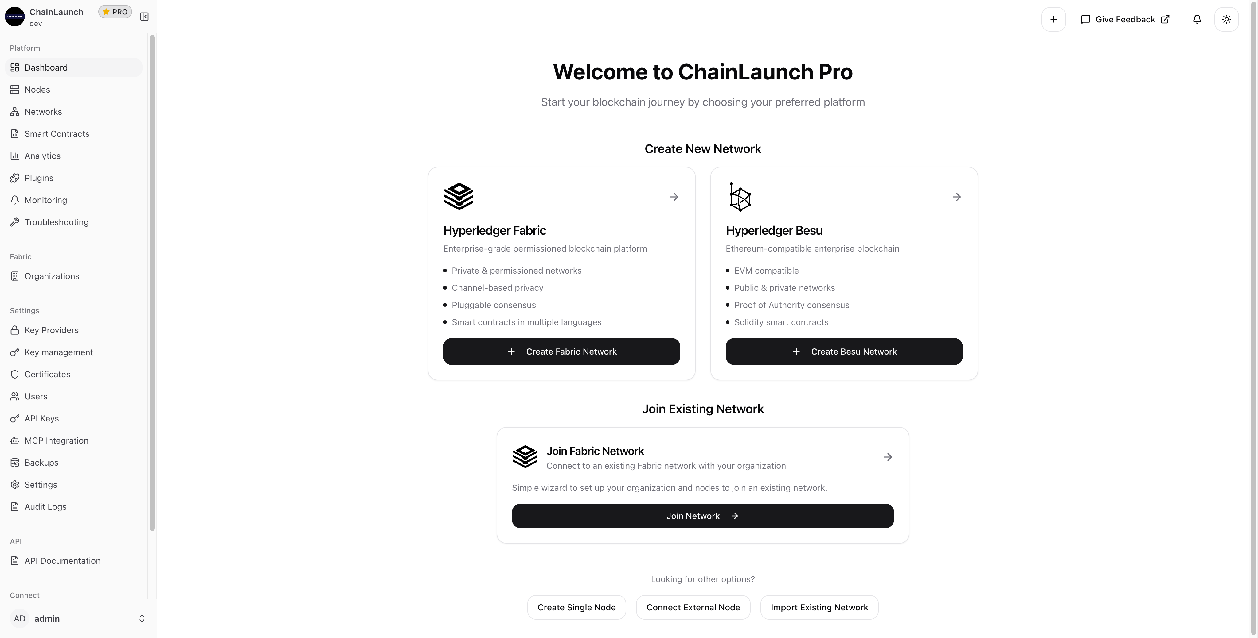 ChainLaunch Dashboard