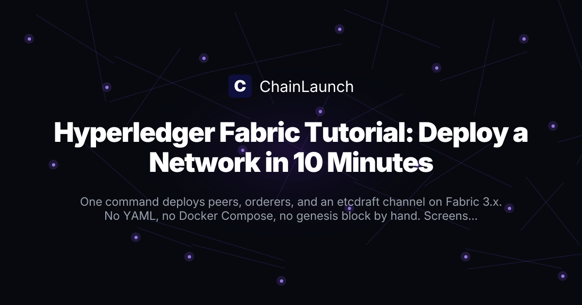 Create a Hyperledger Fabric 3.x Network in 10 Minutes (2026) | ChainLaunch