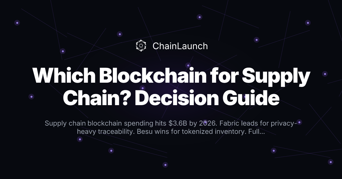 Which Blockchain for Supply Chain? Decision Guide | ChainLaunch