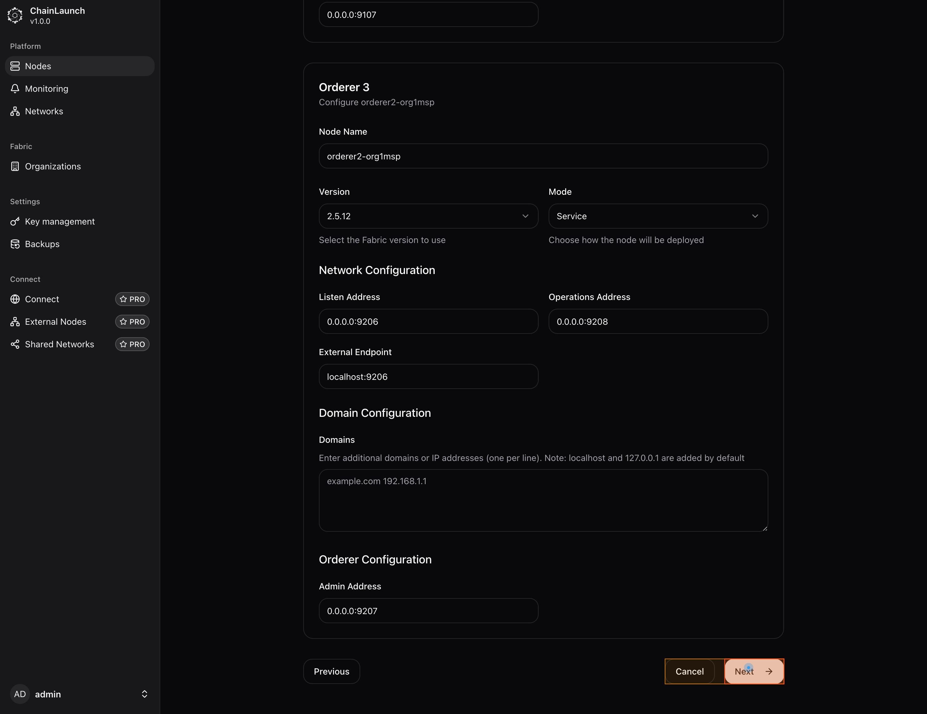 Review settings