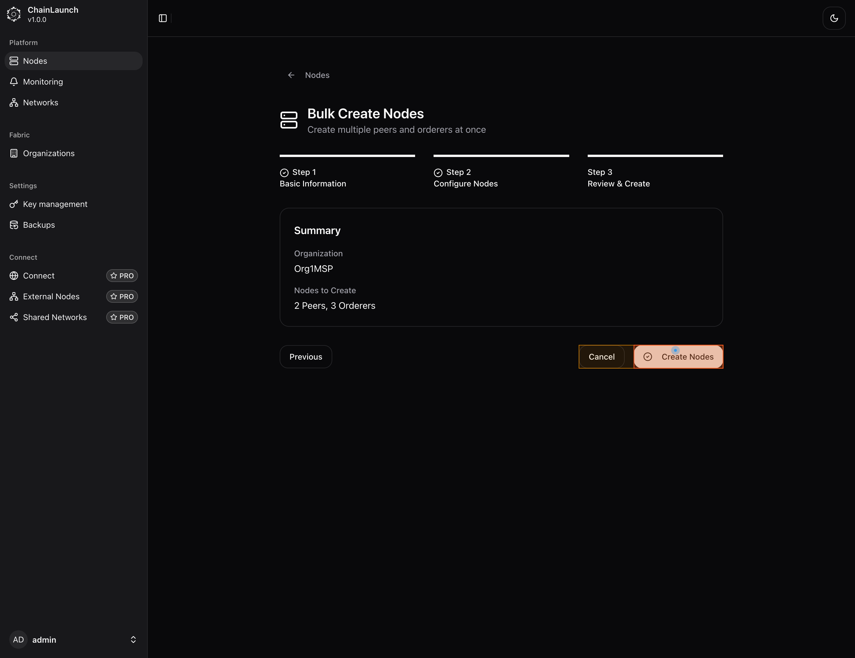 Create nodes